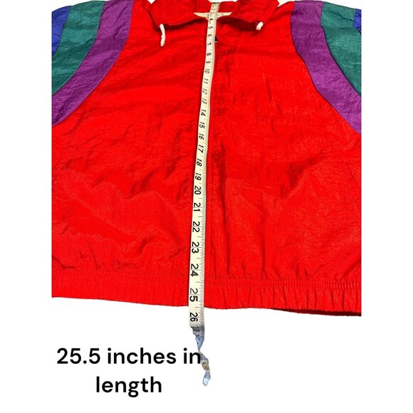 Vintage Sergio Tacchini Womens Colorblock Windbreaker Jacket Size 10 Red Multico - Picture 10 of 10